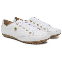 Sapatênis Feminino Couro Legítimo Branco - KRN SHOES | Calçados Casuais