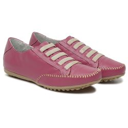 Sapatênis Feminino Couro Legítimo Rosa Pink - KRN SHOES | Calçados Casuais