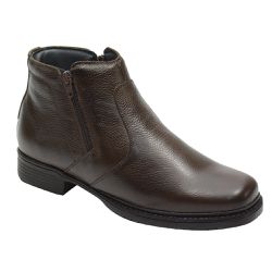 Bota Masculina Conforto Anti Stress Couro Napa Solado Arizona Café - KRN SHOES | Calçados Casuais