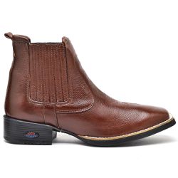 Bota Texana Masculina Bico Quadrado Couro Legítimo Floater Telha - KRN SHOES | Calçados Casuais