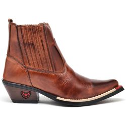 Bota Country Masculina Couro Legítimo Latego Telha - KRN SHOES | Calçados Casuais