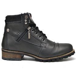 Bota Coturno Casual Boots Masculino Semi Cromo Preto - KRN SHOES | Calçados Casuais