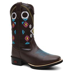 Bota Texana Feminina Cano Longo Café - KRN SHOES | Calçados Casuais
