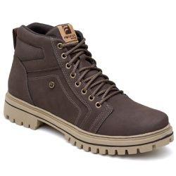 Coturno Adventure Masculino Sintético Cadarços Café - KRN SHOES | Calçados Casuais