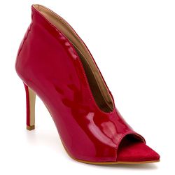Sapato Feminino Ankle Boot Napa Verniz Vermelho - KRN SHOES | Calçados Casuais