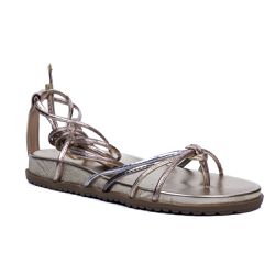 Papete Feminina Rasteira Napa Ouro Velho Colorida - KRN SHOES | Calçados Casuais