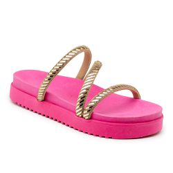 Sandália Feminina Papete Pink Strass - KRN SHOES | Calçados Casuais