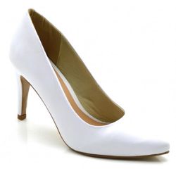 Sapato Scarpin Salto Alto em Napa Branco - KRN SHOES | Calçados Casuais