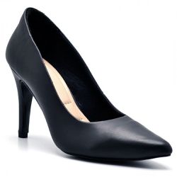 Sapato Scarpin Salto Alto em Napa Preto - KRN SHOES | Calçados Casuais