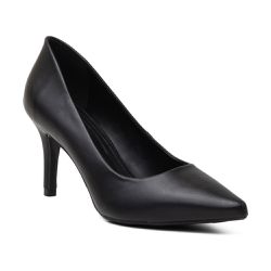 Sapato Feminino Scarpin Salto Fino Napa Preto Fosco - KRN SHOES | Calçados Casuais