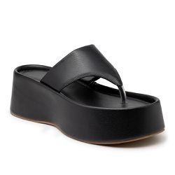 Tamanco Feminino Flat Plataforma Preto - KRN SHOES | Calçados Casuais