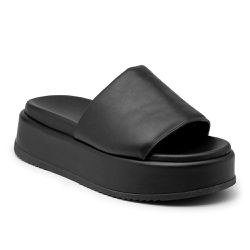 Tamanco Papete Feminino Flatform Preto - KRN SHOES | Calçados Casuais