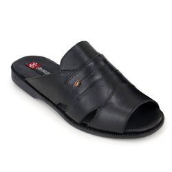 Chinelo Masculino Couro Legítimo Preto - KRN SHOES | Calçados Casuais