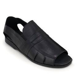 Sandália Masculina Couro Legítimo Preto - KRN SHOES | Calçados Casuais