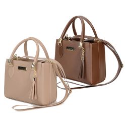 Kit 2 Bolsas Femininas Médias Caramelo e Nude - KRN SHOES | Calçados Casuais