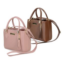 Kit 2 Bolsas Femininas Médias Caramelo e Rosa - KRN SHOES | Calçados Casuais