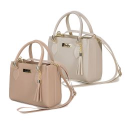 Kit 2 Bolsas Femininas Médias Nude e Off White - KRN SHOES | Calçados Casuais