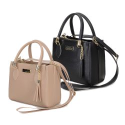 Kit 2 Bolsas Femininas Médias Nude e Preto - KRN SHOES | Calçados Casuais