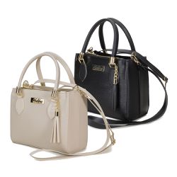 Kit 2 Bolsas Femininas Médias Preto e Off White - KRN SHOES | Calçados Casuais