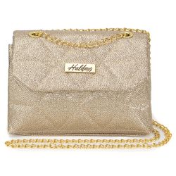 Bolsa Dourada Feminina Haldrys Gliter - KRN SHOES | Calçados Casuais