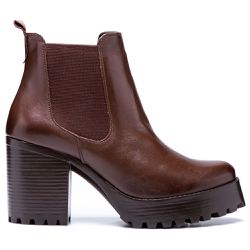 Coturno Feminino Tratorado Chocolate - KRN SHOES | Calçados Casuais