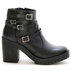 Bota Coturno Feminino Tratorado Preta - KRN SHOES | Calçados Casuais