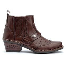 Bota Masculina Country Em Couro Legítimo Café - KRN SHOES | Calçados Casuais