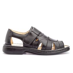 Sandália Masculina Conforto em Couro Legítimo Preto - KRN SHOES | Calçados Casuais