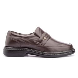 Sapato Masculino Antistafa em Couro Legitimo Café - KRN SHOES | Calçados Casuais