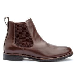 Botina Masculina Em Couro Legítimo Café - KRN SHOES | Calçados Casuais