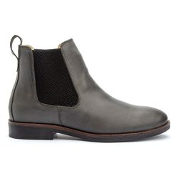 Botina Masculina Em Couro Legítimo Grafite - KRN SHOES | Calçados Casuais