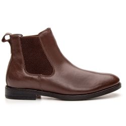 Botina Masculina Conforto Em Couro Legítimo Chocolate - KRN SHOES | Calçados Casuais