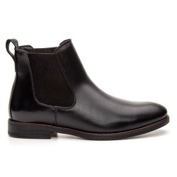 Botina Masculina Conforto Em Couro Legítimo Preto - KRN SHOES | Calçados Casuais