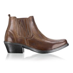 Bota Country Masculina Cano Curto Couro Legítimo Café - KRN SHOES | Calçados Casuais