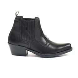 Bota Country Masculina Cano Curto Couro Legítimo Preto - KRN SHOES | Calçados Casuais