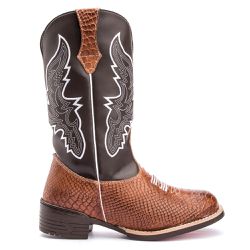 Bota Country Texana Masculina Cano Longo Sintético Anaconda - KRN SHOES | Calçados Casuais