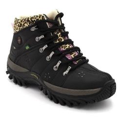 Bota Adventure Feminina Sintético Preto e Onça - KRN SHOES | Calçados Casuais