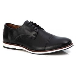 Sapato Casual Masculino Couro Legítimo Preto - KRN SHOES | Calçados Casuais