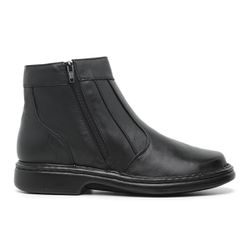 Bota Masculina Conforto Em Couro Legítimo Preta - KRN SHOES | Calçados Casuais