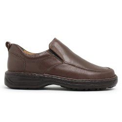 Sapato Masculino Conforto Couro Legítimo Café - KRN SHOES | Calçados Casuais