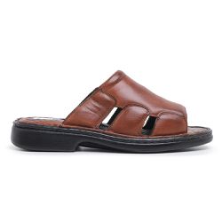 Chinelo Masculino Conforto Couro Carneiro Havana - KRN SHOES | Calçados Casuais