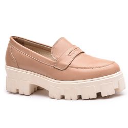 Sapato Mocassim Feminino Tratorado Couro Legítimo Wisky - KRN SHOES | Calçados Casuais