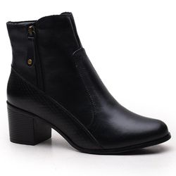 Bota Feminina Cano Curto Couro Legítimo Unisola Preto - KRN SHOES | Calçados Casuais