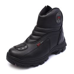 Bota Motociclista em Couro Legítimo Preto - KRN SHOES | Calçados Casuais