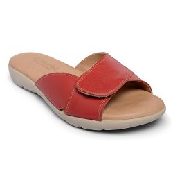 Sandália Feminina Conforto Couro Legítimo Vermelha - KRN SHOES | Calçados Casuais