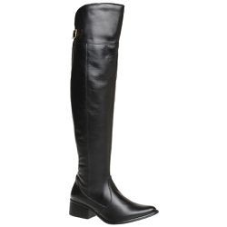 Bota Feminina Over Em Couro Legítimo Preto - KRN SHOES | Calçados Casuais