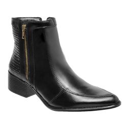 Bota Feminina Cano Curto Couro Legítimo Preto - KRN SHOES | Calçados Casuais