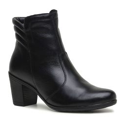 Bota Feminina Cano Curto Couro Legítimo Preto - KRN SHOES | Calçados Casuais