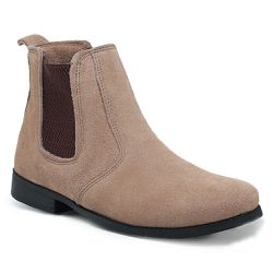 Botina Chelsea Casual Masculina Couro Legítimo Areia - KRN SHOES | Calçados Casuais