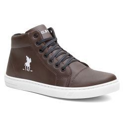 Sapatênis Cano Alto Marrom Masculino - KRN SHOES | Calçados Casuais